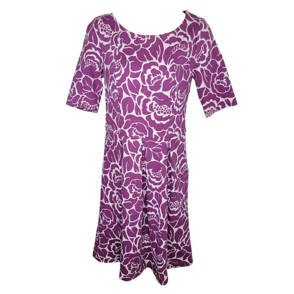 Boden fit and flare Lindsey Purple Floral Dress Size 6 - Picture 1 of 7